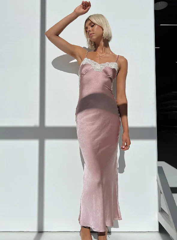 Bold Fashion Alexina High Back Maxi Dress Pink