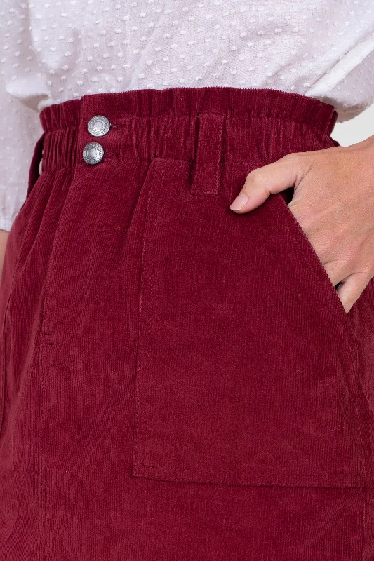 Affordable Women's Garments Charming Silhouette High Waisted Mini Corduroy Skirt