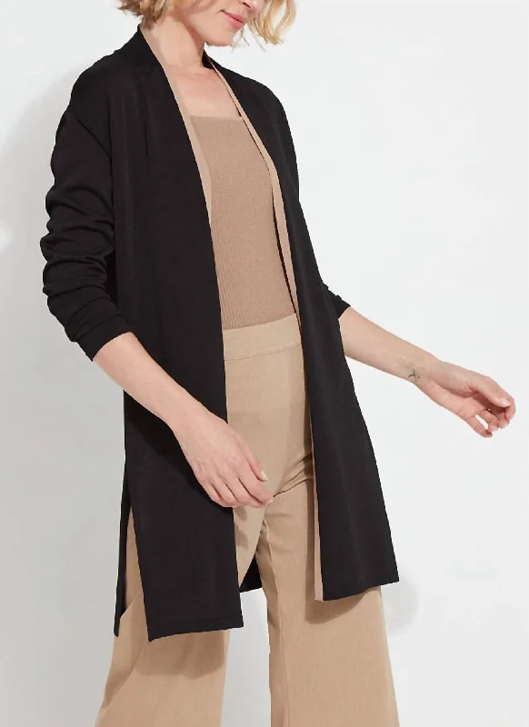 Women's Relaxed Clothes Everyday Wear Avril Knit Duster In Black