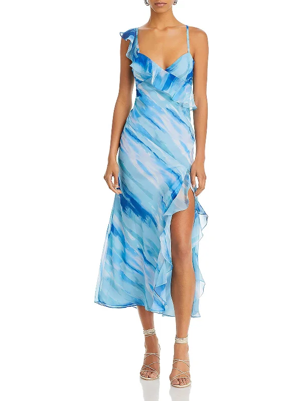 Affordable Fashion for Women Womens Side Slit Chiffon Slip Dress