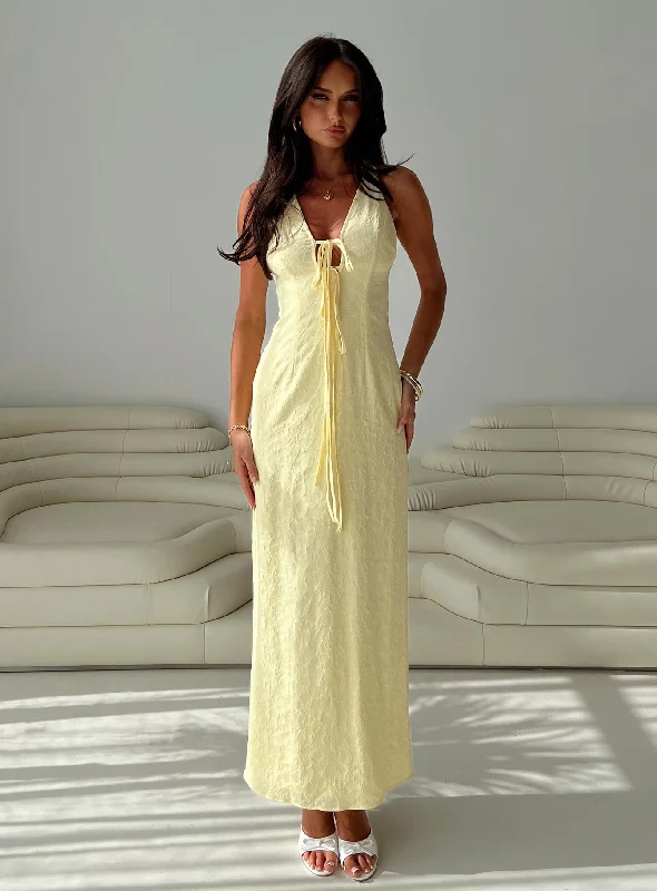 Women's Workout Clothing Chantilly Maxi Dress Lemon