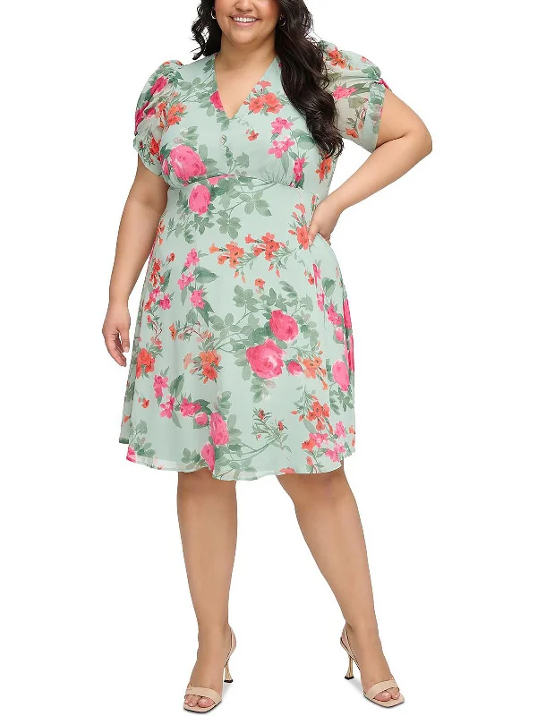 Women's Occasion Wear Clothes Plus Womens Party Knee-Length Fit & Flare Dress