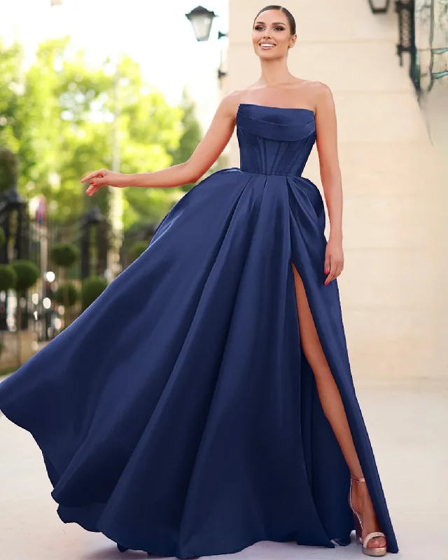Flash Sale Now Adelina Strapless Corset Gown - Navy Nordic Minimalist Home Look