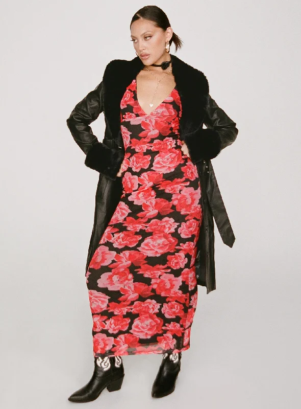 Outfits For Women Lauers Maxi Dress Red Floral / Black