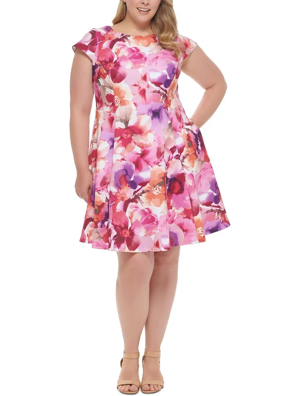 Women's Clothes Plus Womens Party Short Fit & Flare Dress