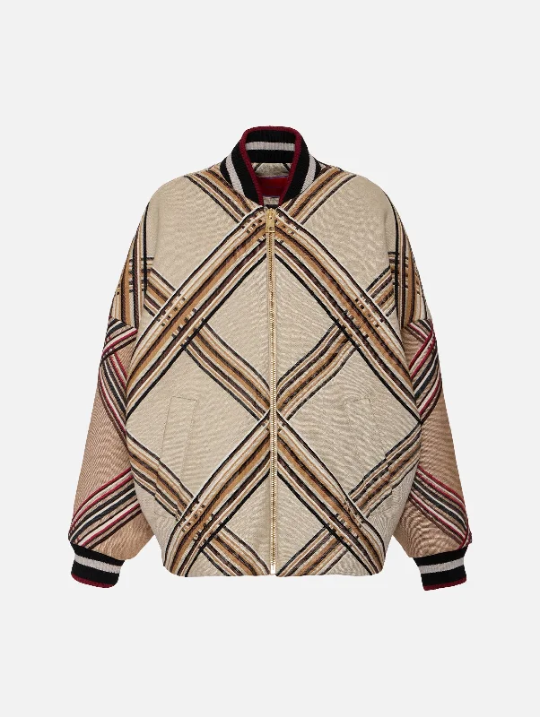 Women's Formal Clothes Fashion Deal Brooklyn Bomber Jacket In Lady Check