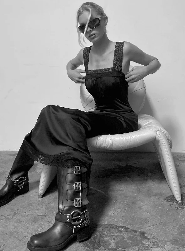 High End Fashion Ballerina Vintage Maxi Dress Onyx