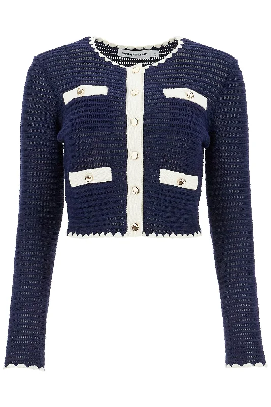 Women's Comfortable Lounge Garments Summer Fashion Self Portrait 'Cropped Crochet Cardigan For Women's Comfortable Lounge Garments Summer Fashion Self Portrait 'Cropped Crochet Cardigan For