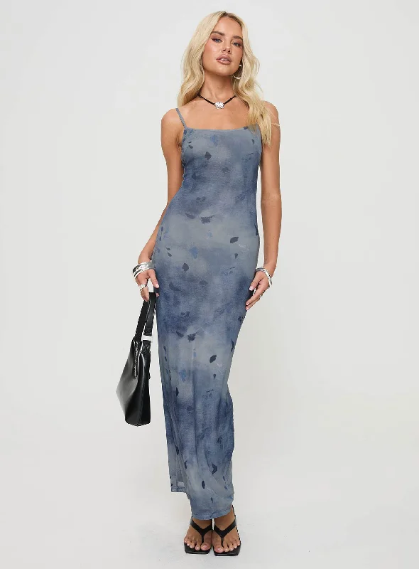 Sales For Clothes Scottson Mesh Maxi Dress Blue