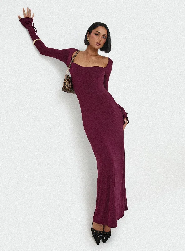 Women's Elegant Garments Dalzine Maxi Dress Burgundy