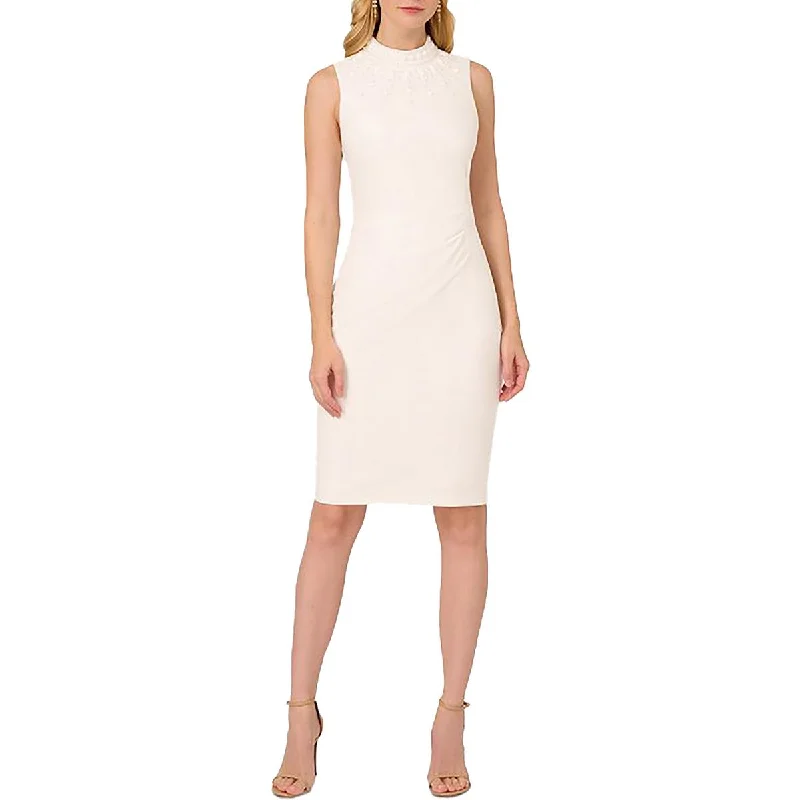 Latest Fashion Womens Embellished High Neck Sheath Dress