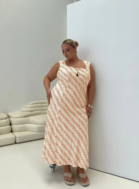 Women's Athletic Outfit Chosen Girl Linen Blend Maxi Dress Multi Curve
