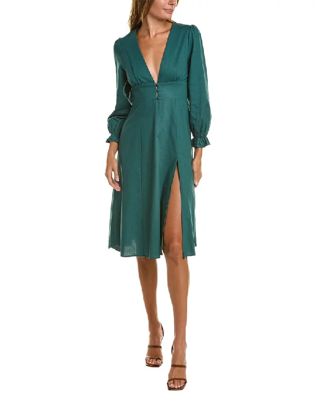 Flash Sale Clothing JL LUXE Alicent Linen-Blend Dress