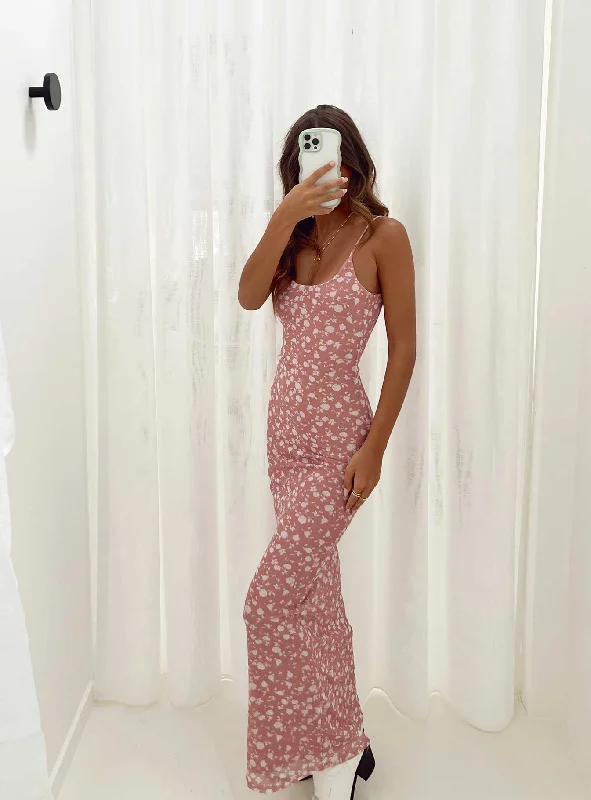 Stylish Outerwear Clothes For Women Knox Maxi Dress Pink Floral