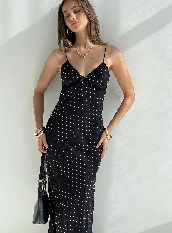 Chic Clothes For Women Emily Maxi Dress Black Polka Dot