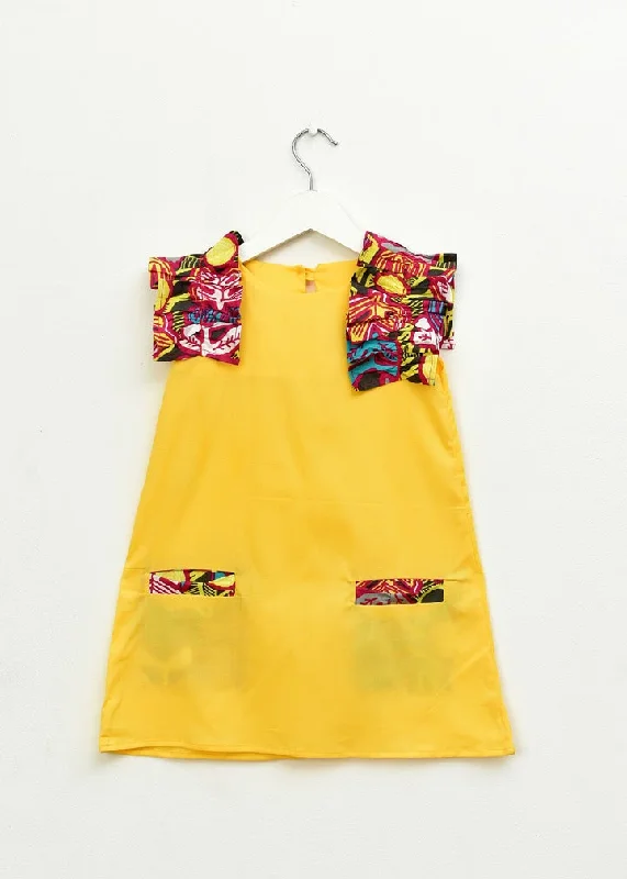 Chic Women's Garments Aimas Kudu Dress with Ankara print ruffle sleeve detail