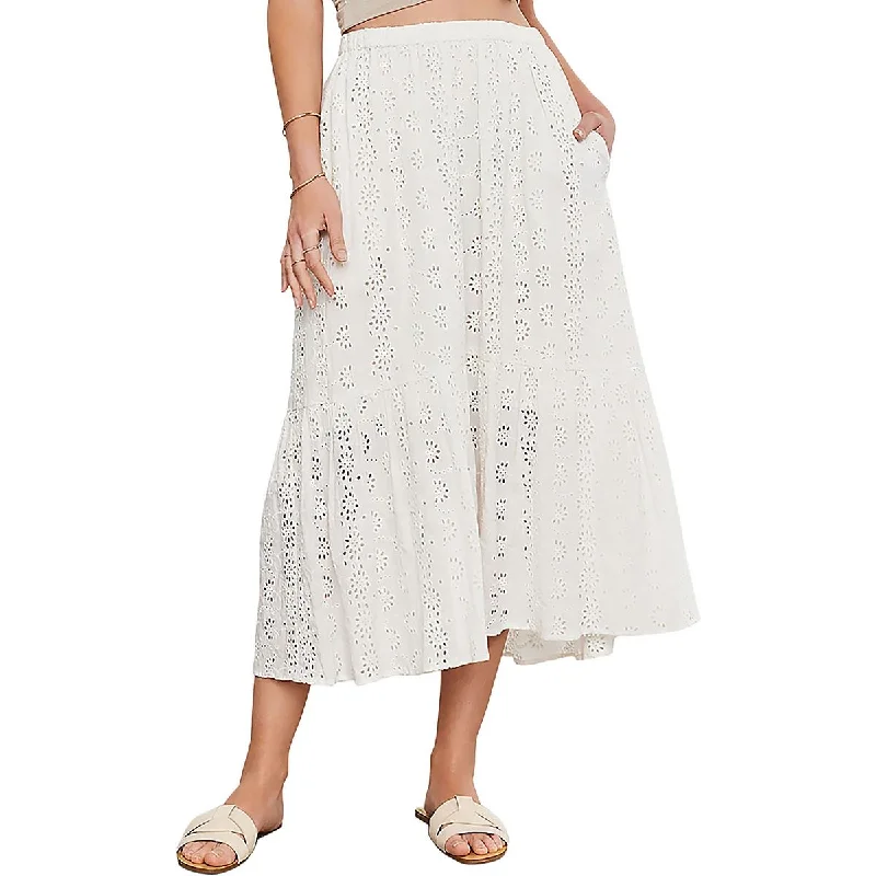 Comfortable Garments For Women Effortless Comfort Womens Eyelet Long Maxi Skirt