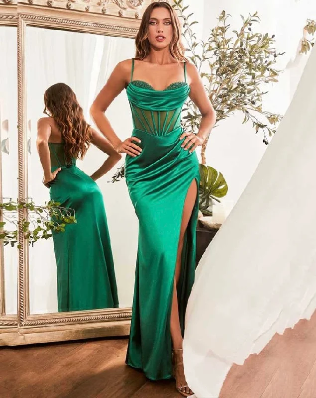 Low Price Special Eugenie Satin Corset Gown - Emerald Today Only