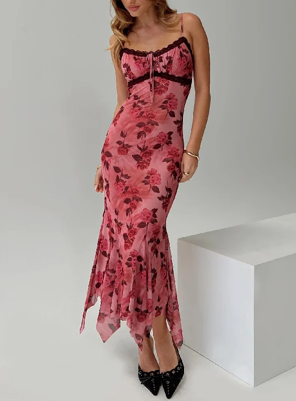 Women's Seasonal Clothing Eirini Maxi Dress Pink Floral