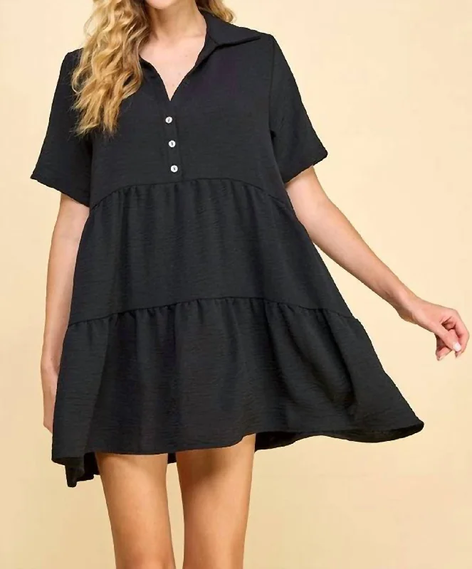 Women's Vintage-Inspired Outfit Quinn Dress In Black