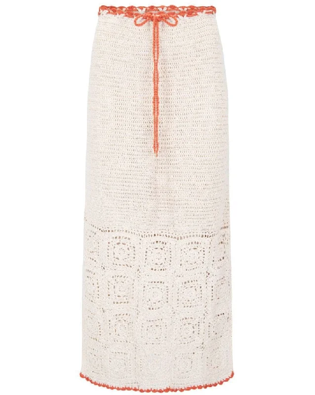 Women's Outerwear Garments Luxe Layering Mystic Crochet Midi Skirt