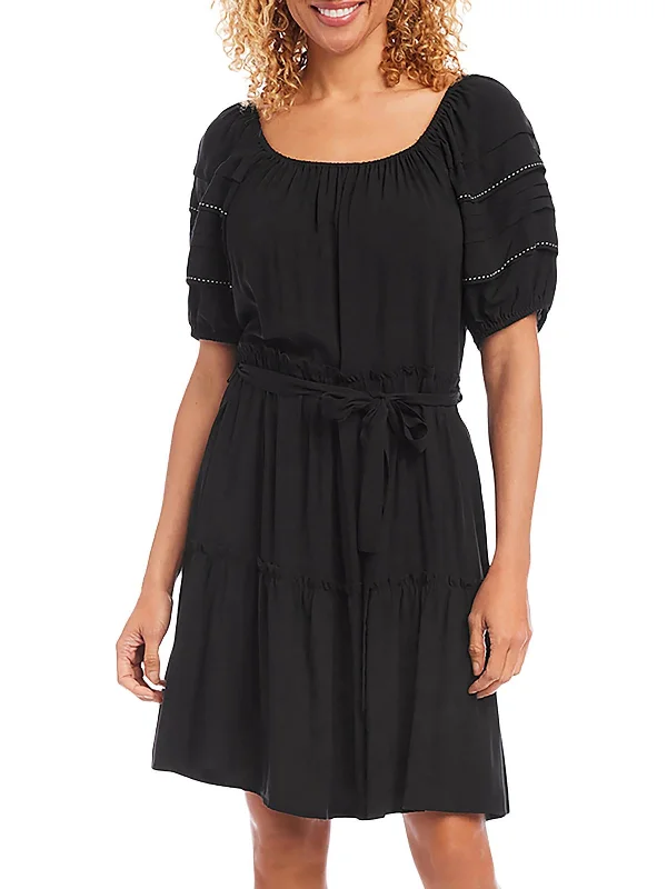 Women's Clothes For Work Womens Tiered A-Line Fit & Flare Dress