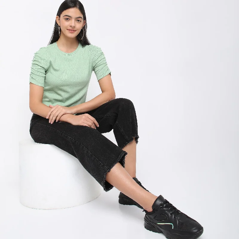 Women's High-Fashion Clothes Big Discounts Flare Fit High Rise Jeans