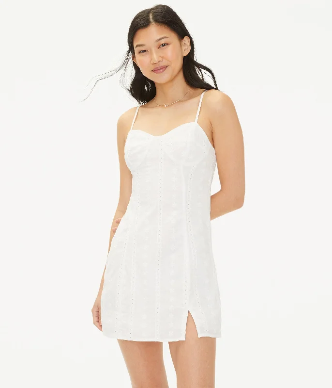 Comfortable Casual Wear Aeropostale Solid Sweetheart Eyelet Slim Dress