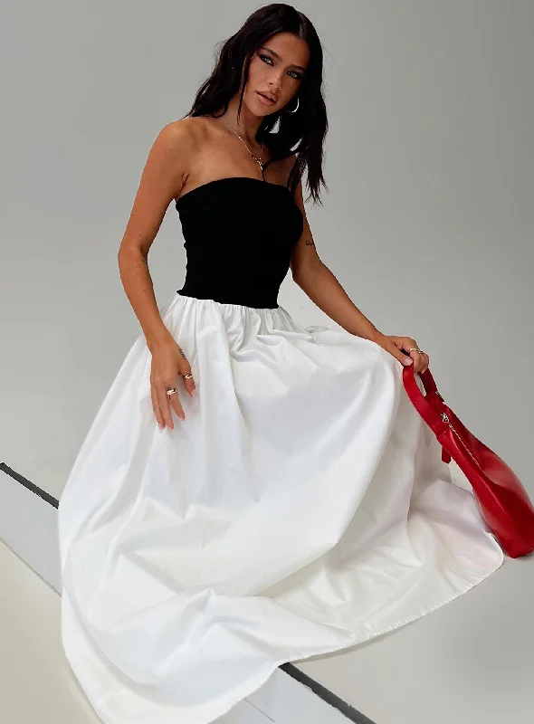 Women's Elegant Clothes Rhett Maxi Dress Black / White