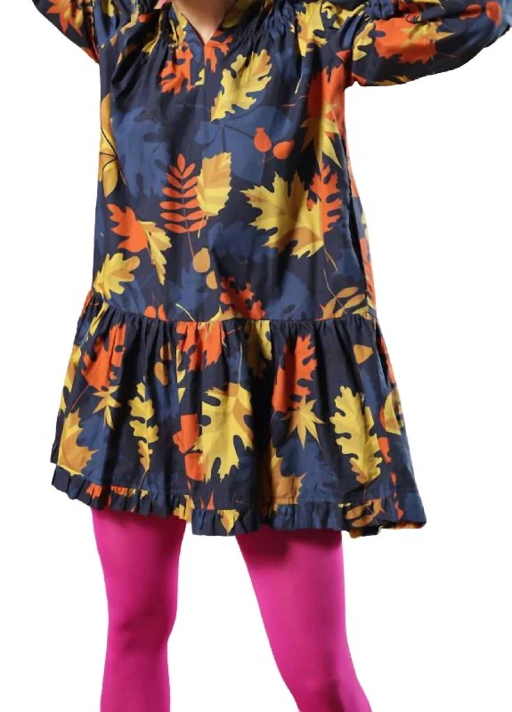 Women's Outerwear for All Weather Conditions Ollie Dress In Maple Leaves