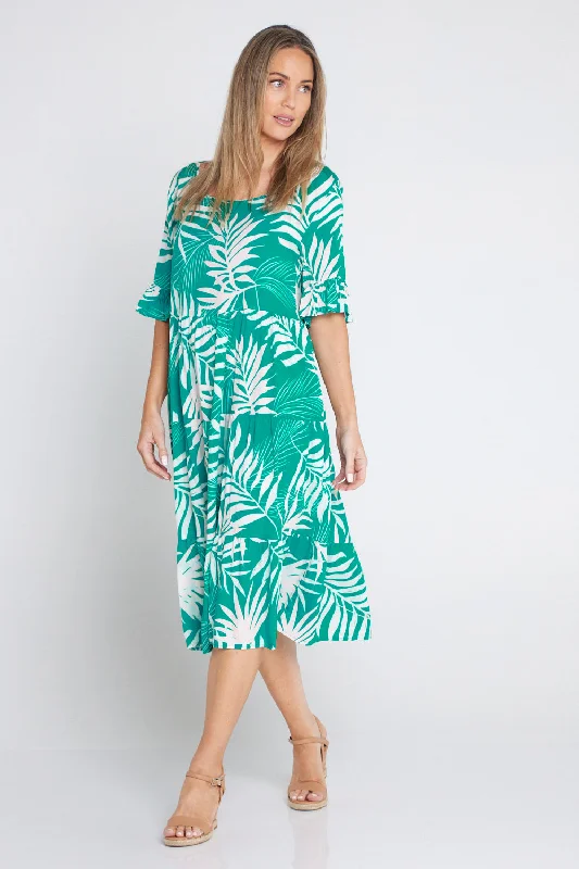 Clothing Sales Jackson Dress - Aqua/White Palms
