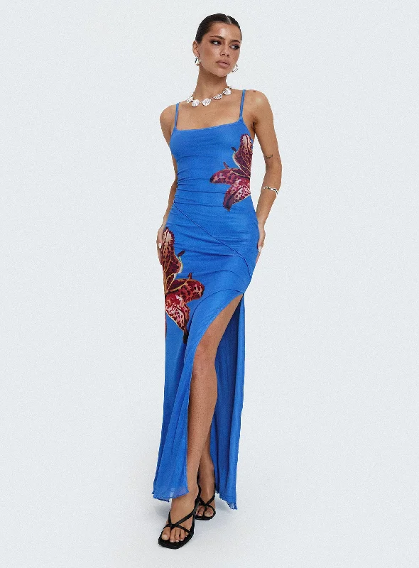 Women's Trendy Garments Bespoke Maxi Dress Blue
