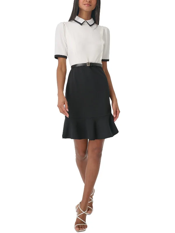Premium Fashion Womens Colorblock Scuba Wear To Work Dress