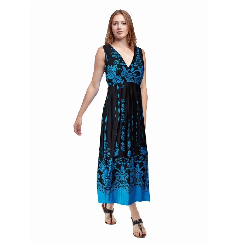 Women's Clothing Sets Shop Sales La Cera Women's Printed Sleeveless Long Dress