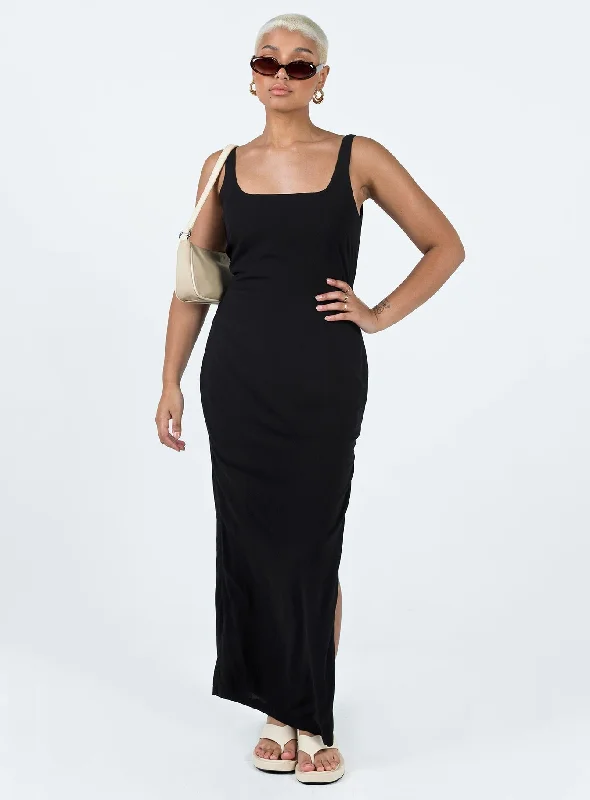 Timeless Women's Outfit Shanaeya 90s Maxi Dress Black