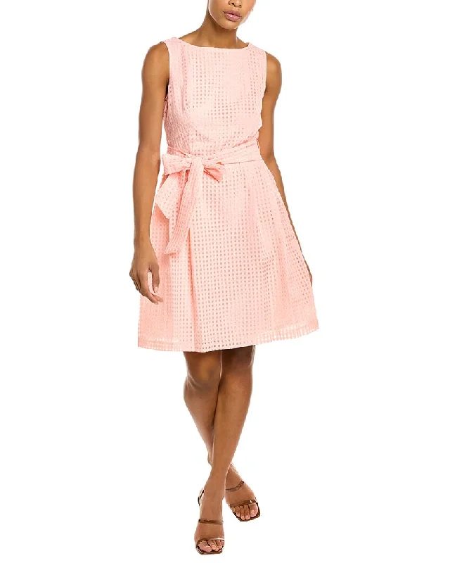 Plus-Size Women's Clothing Anne Klein Seer Check A-Line Dress