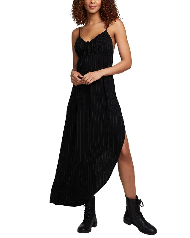 Women's Occasion Wear Clothes Chaser Beverly Pinstripe Shirley Linen-Blend Slip Dress