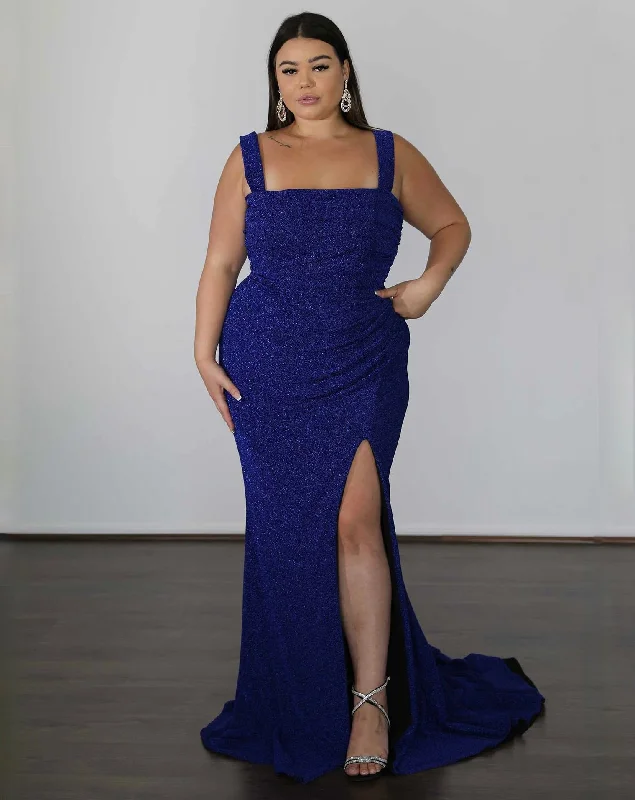 Day-To-Night Styles Amber Metallic Jersey Gown - Sapphire Tropical Island - Inspired Attire