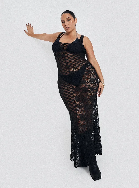 Fashionable Women's Clothing Zhara Lace Dress Black Curve