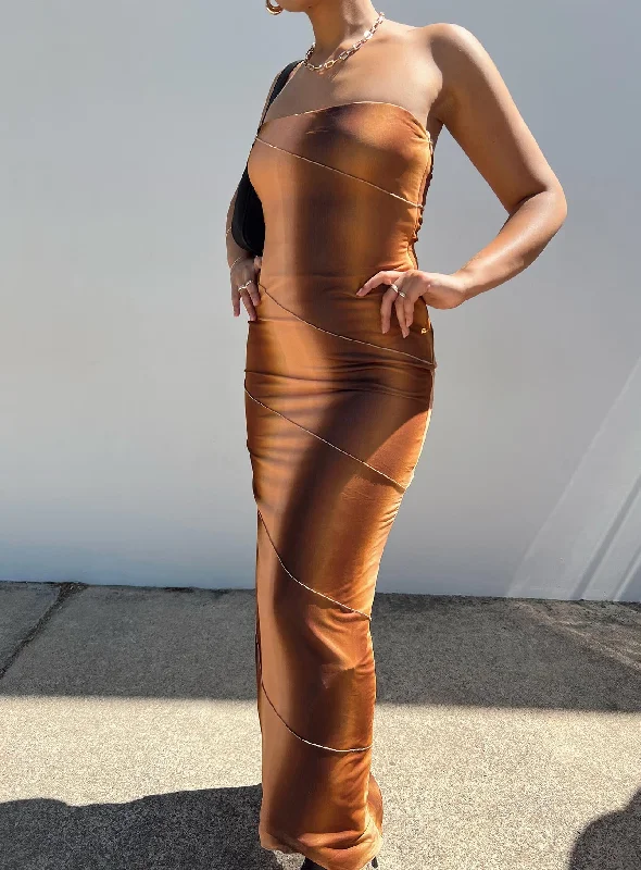 Women's Elegant Clothes Luela Maxi Dress Brown