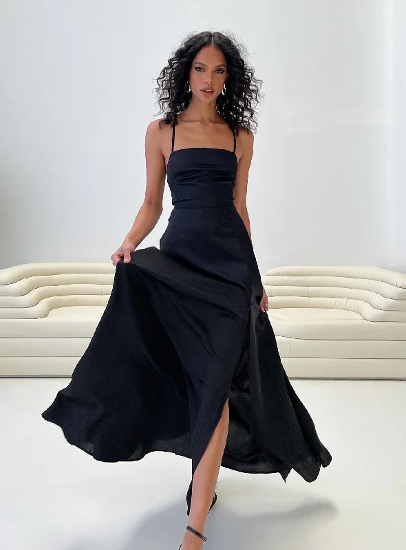 Luxe Women's Fashion Kerwin Maxi Dress Black