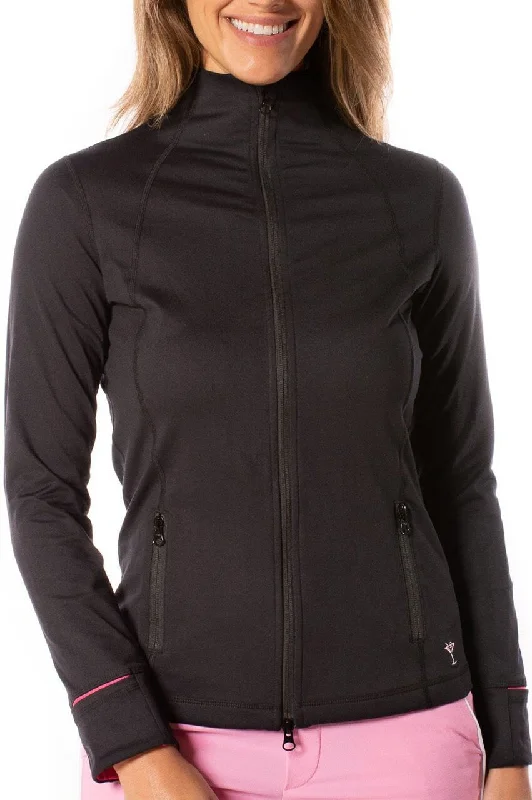 Affordable Luxury Women's Apparel Spring Fling Sale Black/Hot Pink Double-Zip Sport Jacket