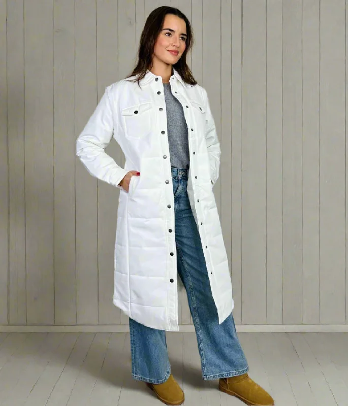Modern Women's Apparel Holiday Sale White Detachable Sleeves Padded Coat