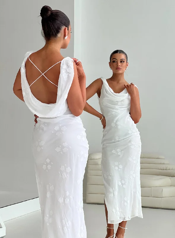 Women's Comfy Loungewear Outfit Contessa Maxi Dress White