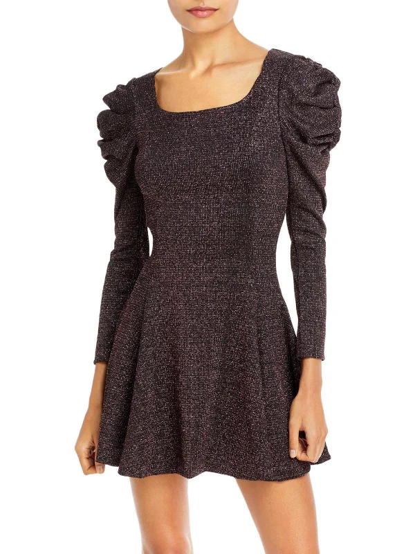 Cheap Women's Clothing Online Womens Metallic Mini Fit & Flare Dress