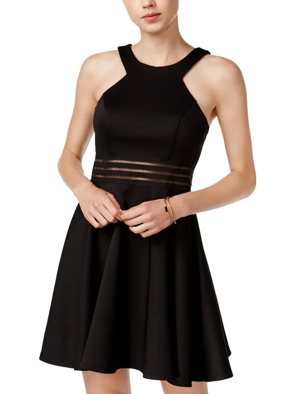 Women's Evening Wear Outfit Juniors Womens Cocktail Mini Fit & Flare Dress
