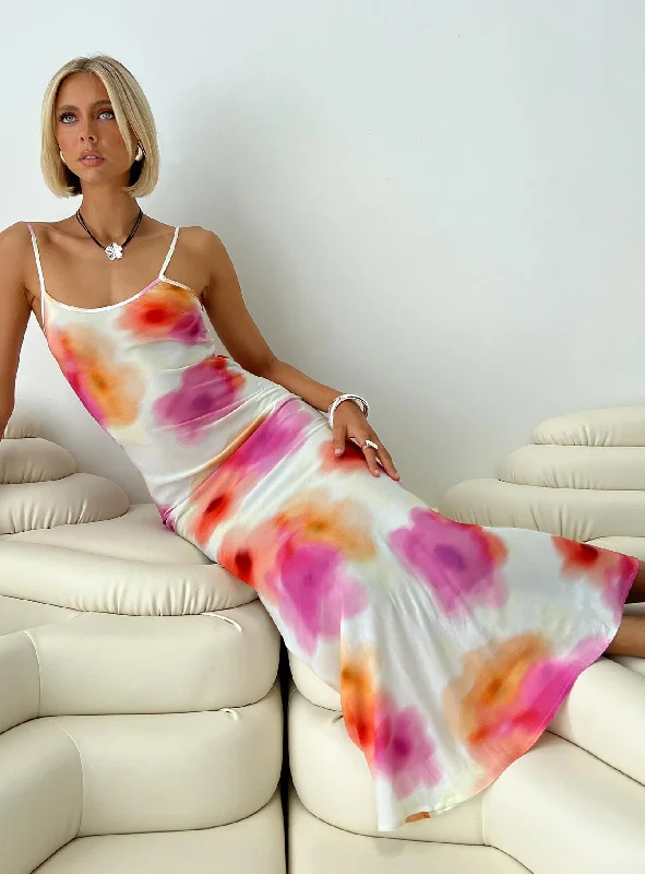 Limited Time Offer Luncheon Maxi Dress Pink Multi