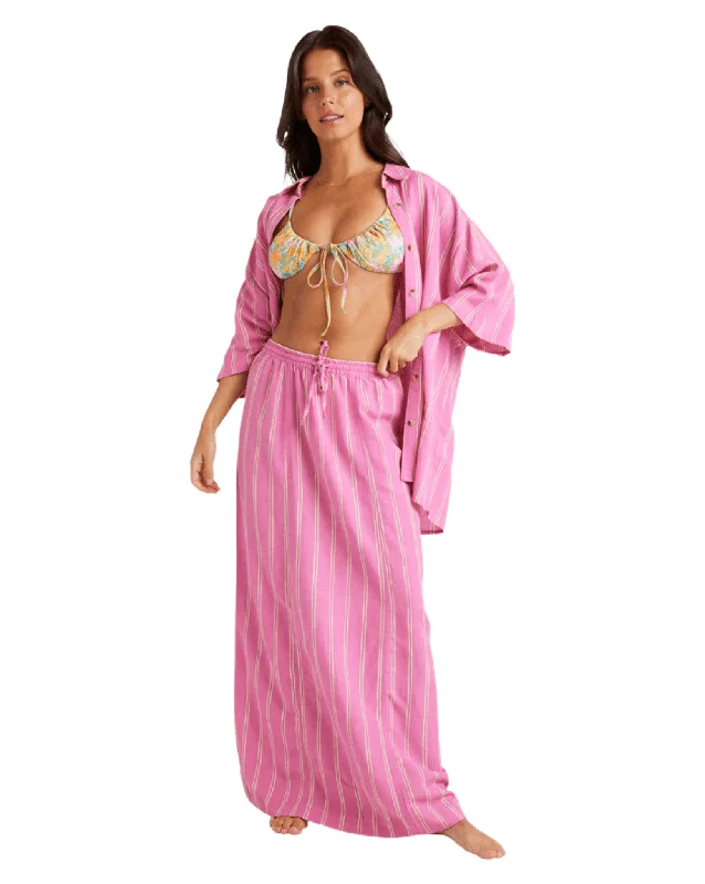 Women's Travel Outfit Set Relaxed Style Womens Amor Stripe Skirt