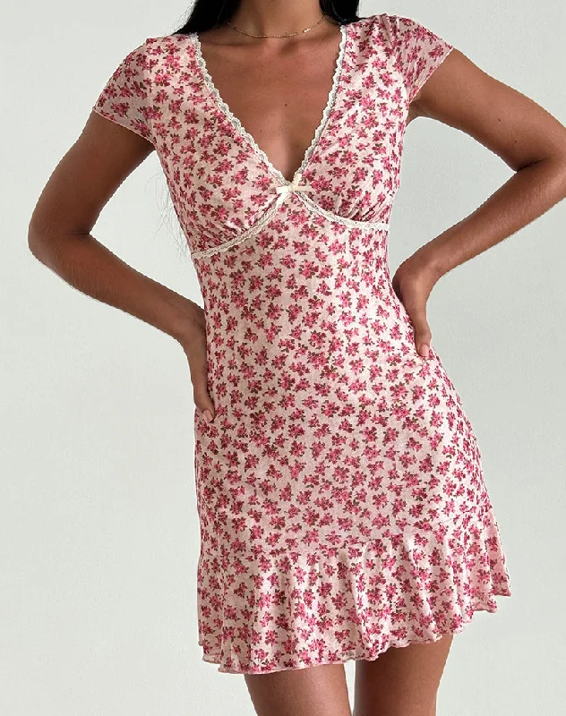 Women's Resort Garments Ginevra Dress in Gardenia Romantic with Lace Trim
