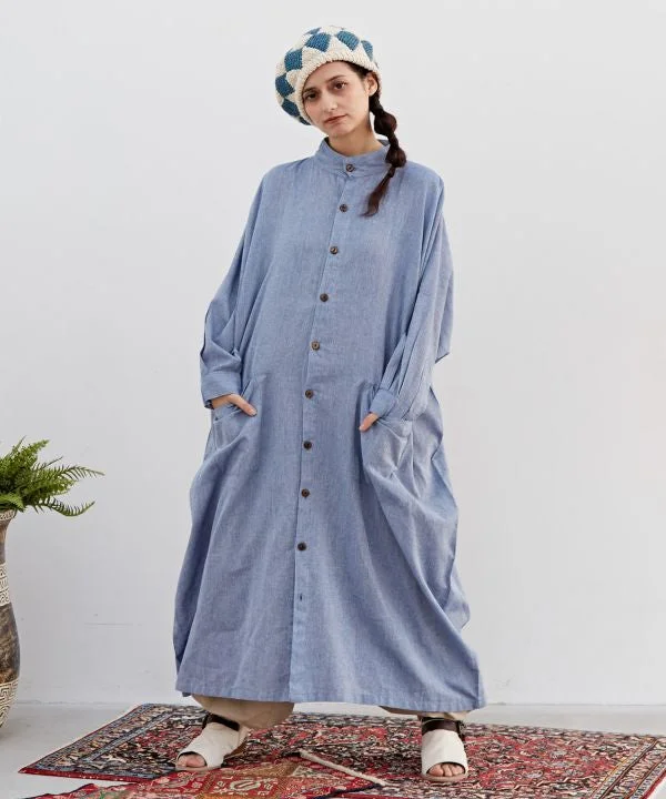 Woman Clothing Nepalese Cotton Dolman Sleeve Shirt Dress